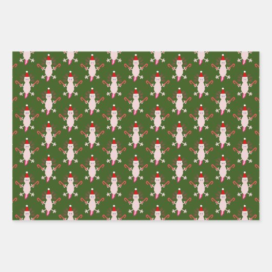 Schattigee Kerstmis Axolotl Custom Inpakpapier Vel (Voorkant)