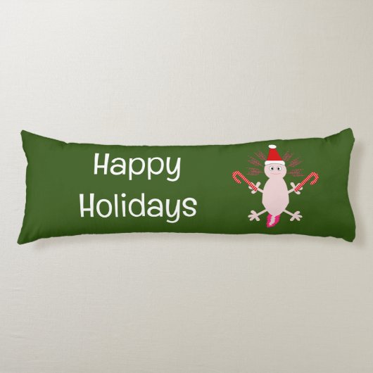 Schattigee Kerstmis Axolotl Custom Lichaamskussen (Voorkant)