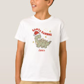 Schattigee Kerstmis Dinosaurus Santasaurus Naam Ki T-shirt (Voorkant)