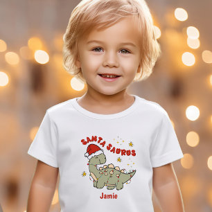 Schattigee Kerstmis Dinosaurus Santasaurus Naam Ki T-shirt