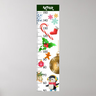Schattigee Kerstmis Groei Grafiek Metrisch Poster