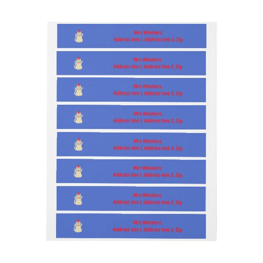 Schattigee Kerstmis Kat Custom Adreslabel Wikkel (Vel)