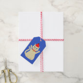 Schattigee Kerstmis Kat Custom Cadeaulabel (Met Touw)
