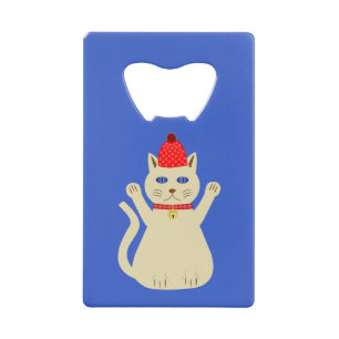Schattigee Kerstmis Kat Custom Kredietkaart Flessenopener