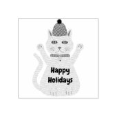Schattigee Kerstmis Kat Custom Rubberstempel (Afrduk)