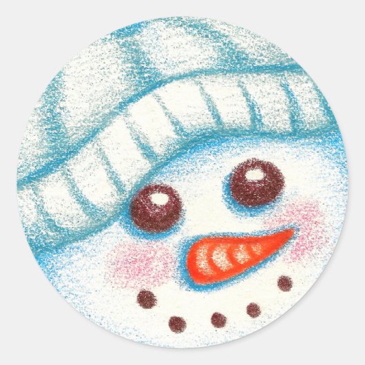 Schattigee Kerstmis Sneeuwman Stickers (Voorkant)