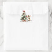 Schattigee kerstmuis Stickers (Tas)