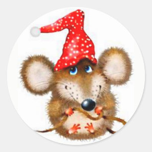 Schattigee kerstmuis Stickers