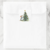 Schattigee kerstmuis Stickers (Tas)