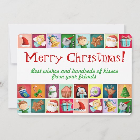 Schattigee kerstpatroon Kaart (Achterkant)