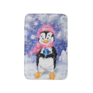Schattigee kerstpinguïn badmat