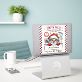 Schattigee kerstspecial van Santa Sticker (Laptop op bureau)