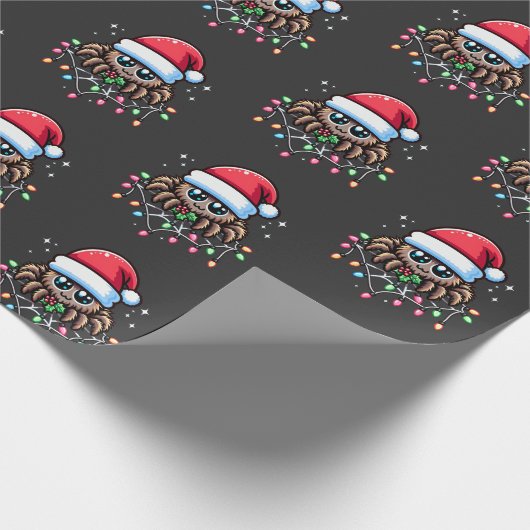 Schattigee kerstspin in Santa Hat Cadeaupapier (Hoek)