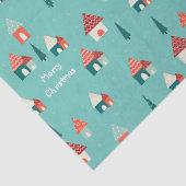 Schattigee kerststad tissuepapier (Detail)