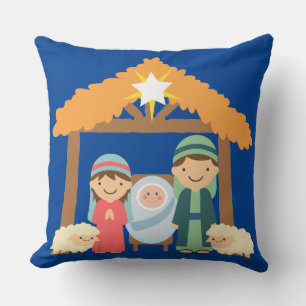 Schattigee kerststal kussen
