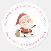 Schattigee kerstvakantie ronde sticker (Voorkant)