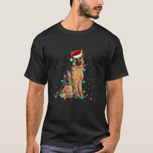 Schattigee kerstverlichting Duitse herdershond T-shirt
