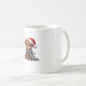 Schattigee kerstverlichting Highland Koe Funny Chr Koffiemok (Voorkant rechts)