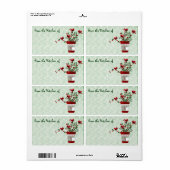 Schattigee kerstvogels keukenlabels etiket (Full Sheet)