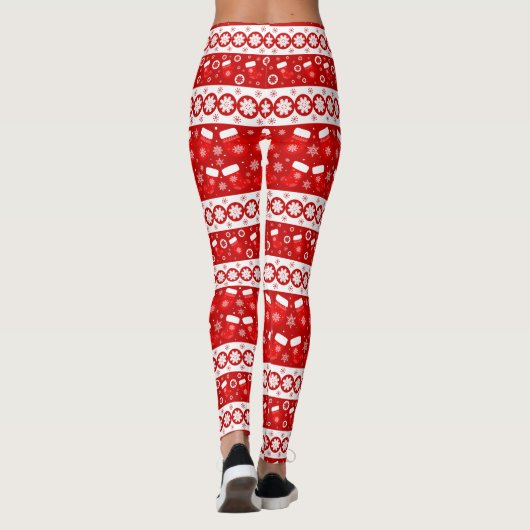 Schattigee kerstwanten & kousen lang leggings (Achterkant)