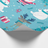 Schattigee kerstwezens cadeaupapier (Hoek)