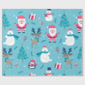 Schattigee kerstwezens cadeaupapier (Vlak)