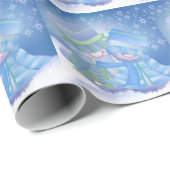 Schattigee Kerstwinter Blues Cadeaupapier (Rol Hoek)