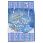 Schattigee Kerstwinter Blues Medium Cadeauzakje (Voorkant)