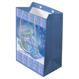 Schattigee Kerstwinter Blues Medium Cadeauzakje