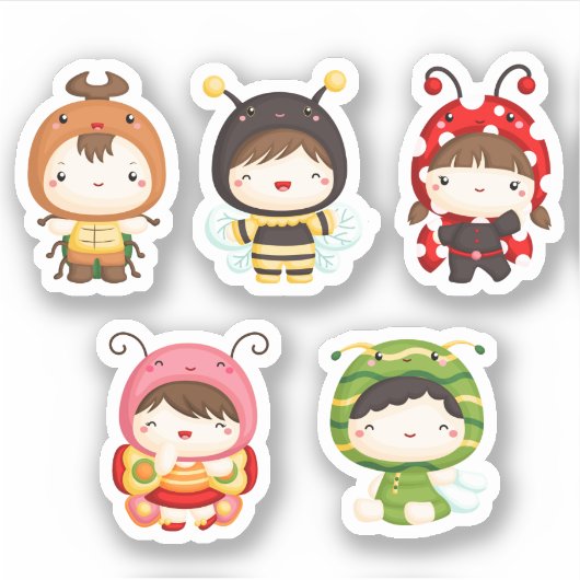 Schattigee Kevers en Bug Kinder Sticker (Voorkant)