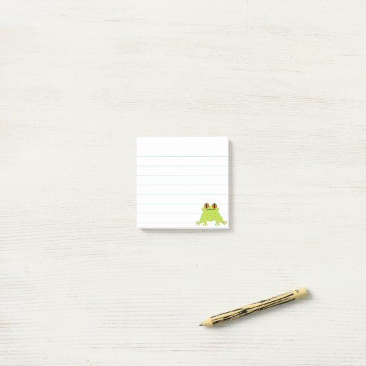 Schattigee kikker 3 x 3 gevoerd Custom Post-it® Notes (Op bureau)