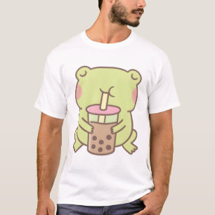 Schattigee kikker Drink Boba Bubble Tea T-shirt