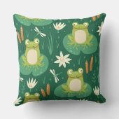 Schattigee kikker en libel illustratiekussen kussen (Achterkant)