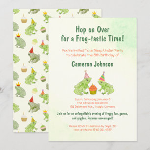 Schattigee kikker Kinder slaap onder handgetekende Kaart