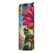 Schattigee kikker met bloem thermosbeker (Gedraaid links)