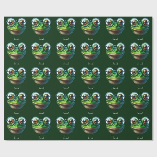 Schattigee kikker met een oversized bril cadeaupapier (Vlak)