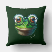 Schattigee kikker met een oversized bril kussen (Achterkant)