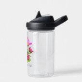 Schattigee kikker of Toad Pun op Pink Flowers Waterfles (Links)