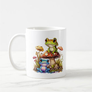 Schattigee kikker op paddestoelen Koffiethee Koffiemok