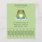 Schattigee kikker scheur van strips flyer (Voorkant)