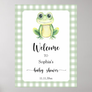 Schattigee kikker - Welkom baby shower Poster