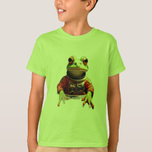 Schattigee kikkercommandant in Space Shuttle T-shirt
