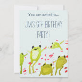 Schattigee kikkerillustratie jongensverjaardagsfee kaart (Voorkant)