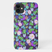 Schattigee kikkerkunst stijlvol groen paarse Case-Mate iPhone case (Achterkant)