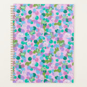 Schattigee kikkerkunstplanner met roze achtergrond planner (Voorkant)
