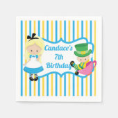 Schattigee Kinder Alice in Wonderland verjaardagsf Servet (Voorkant)