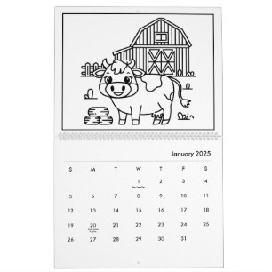 Schattigee Kinder Barnyard Kleurenkalender Kalender