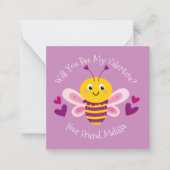 Schattigee Kinder bijen Valentijnsdag Notitiekaartje (Voorkant)