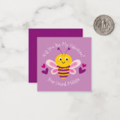 Schattigee Kinder bijen Valentijnsdag Notitiekaartje (Voorkant / Achterkant in situ)