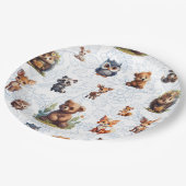 Schattigee Kinder bosdieren Patroon Papieren Bordje (Gekanteld)